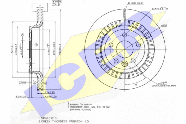 Тормозной диск ICER 78BD7305-2