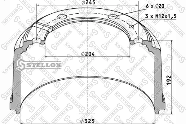Тормозной барабан STELLOX 85-00068-SX