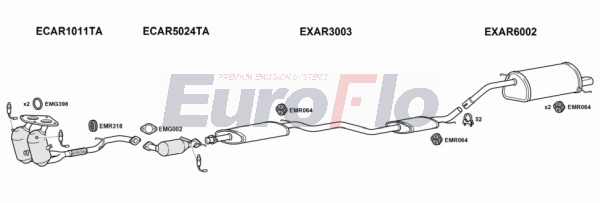 Система выпуска ог EUROFLO AR14716 1004B