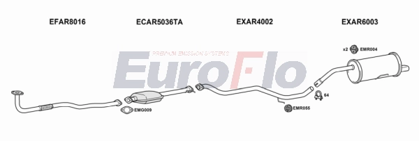 Система выпуска ог EUROFLO AR15624D 2001D