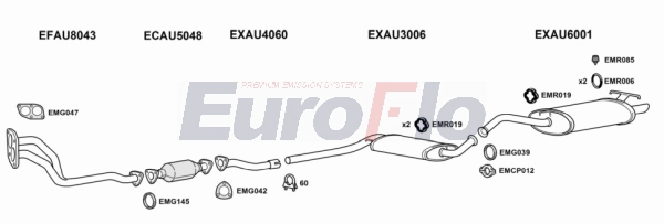 Система выпуска ог EUROFLO AU10023 3001B