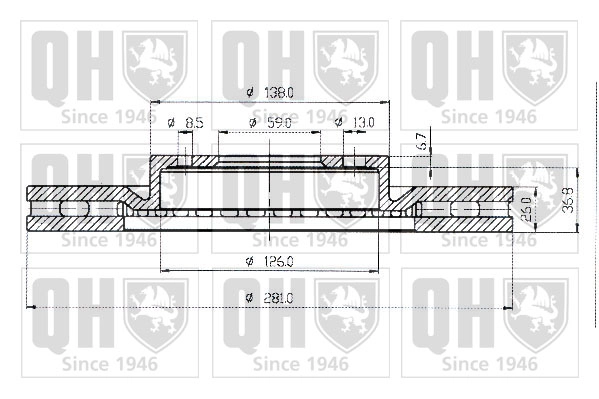 Тормозной диск QUINTON HAZELL BDC4355