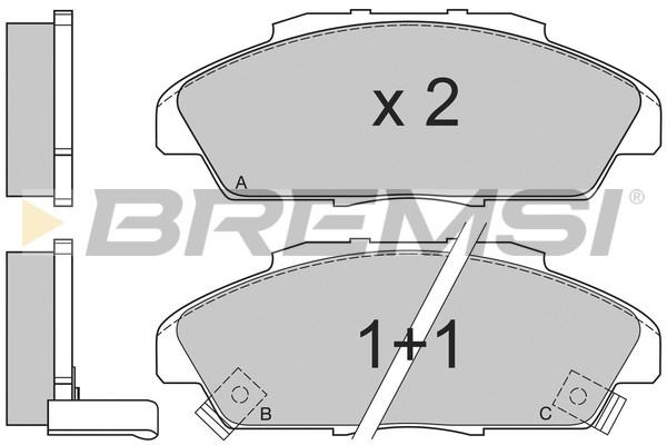 Комплект тормозных колодок дисковый тормоз BREMSI BP2519