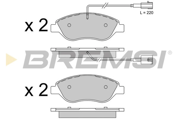Комплект тормозных колодок дисковый тормоз BREMSI BP3507