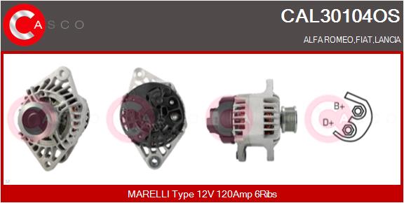 Генератор reman - no core value CASCO CAL30104OS