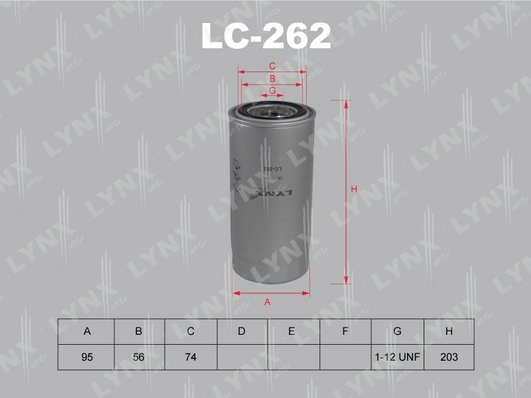 Масляный фильтр LYNXAUTO LC-262
