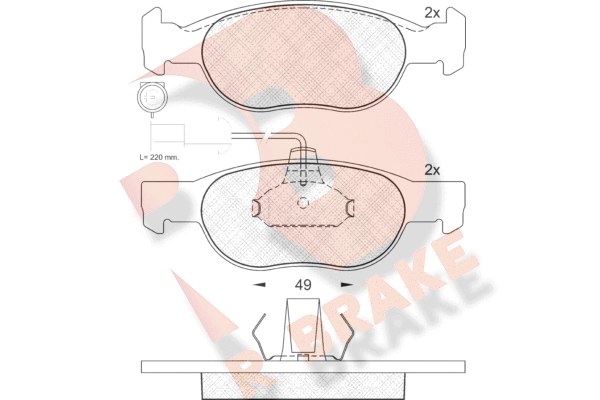 Комплект тормозных колодок дисковый тормоз R BRAKE RB1242