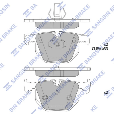 Комплект тормозных колодок дисковый тормоз HI-Q SP2165