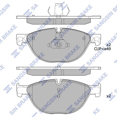 Комплект тормозных колодок дисковый тормоз HI-Q SP2212