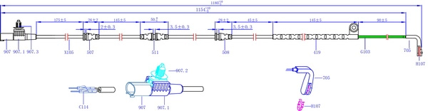 Сигнализатор износ тормозных колодок HI-Q SWS1704