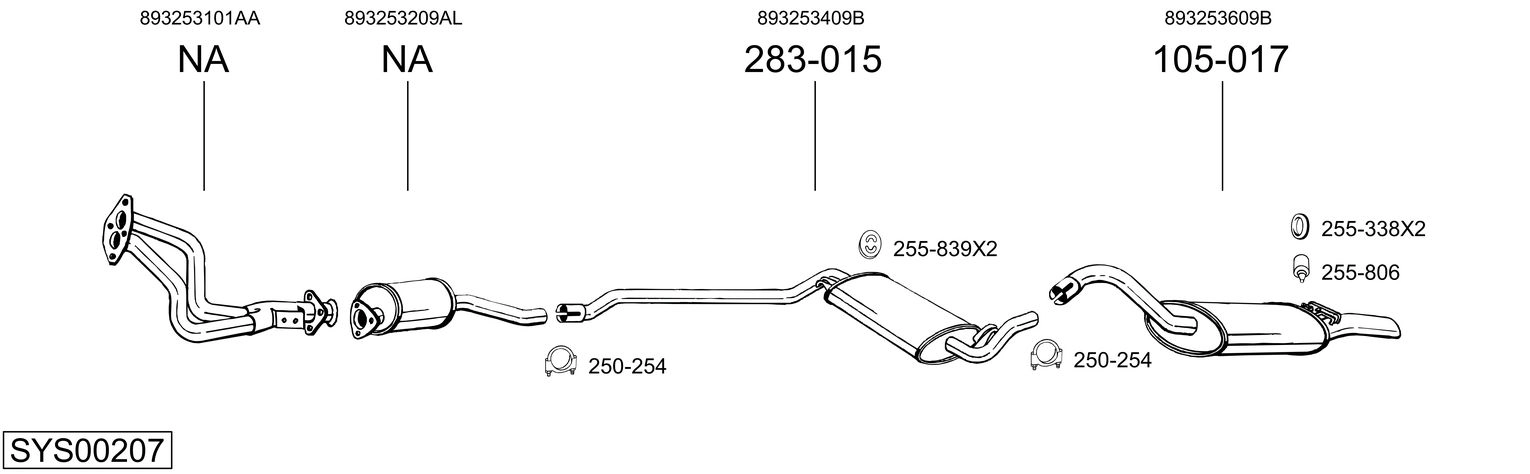 Система выпуска ог BOSAL SYS00207