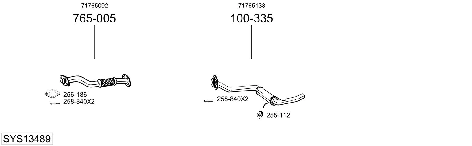 Система выпуска ог BOSAL SYS13489