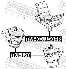 Подвеска двигатель FEBEST TM-KDJ150RR