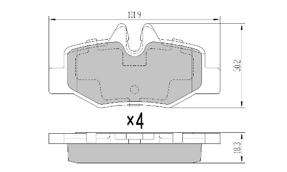Комплект тормозных колодок дисковый тормоз FREMAX FBP-1383