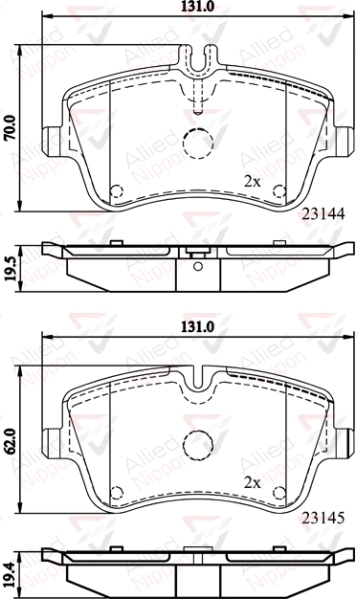 Комплект тормозных колодок дисковый тормоз anl braking ALLIED NIPPON ADB0854