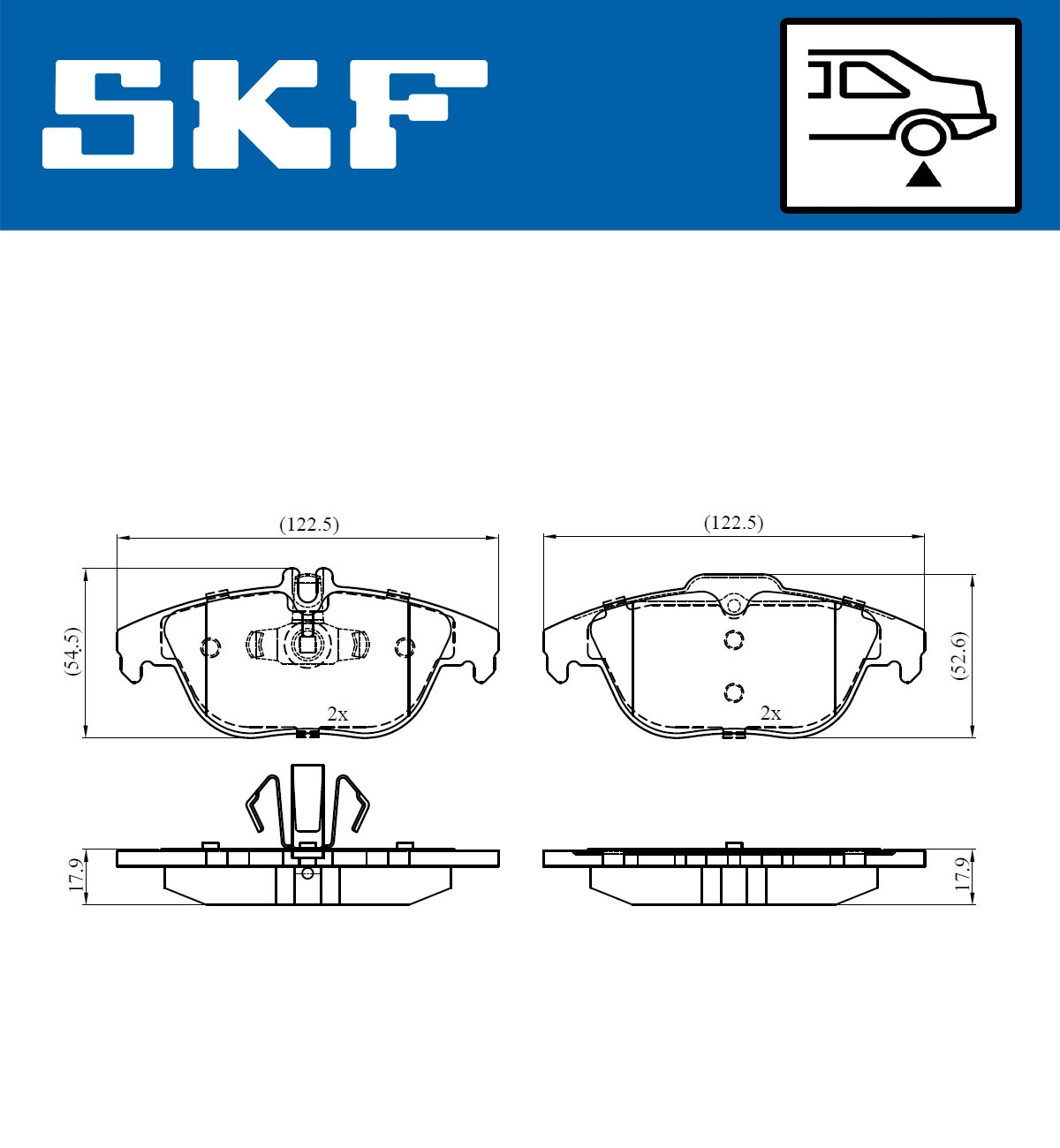 Комплект тормозных колодок дисковый тормоз SKF VKBP 90114
