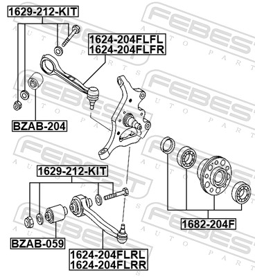 Рычаг независимой подвески колеса подвеска колеса FEBEST 1624-204FLRR