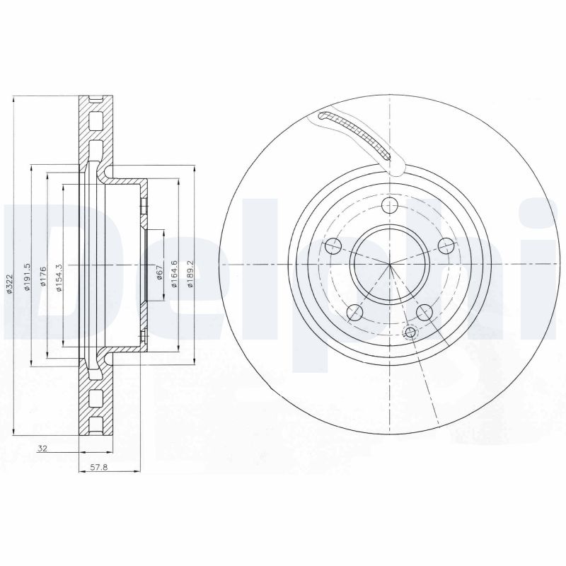 Тормозной диск DELPHI BG9075