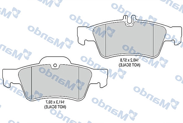 Комплект тормозных колодок дисковый тормоз MANDO MBF015189