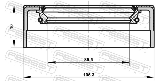 Уплотняющее кольцо ступица колеса FEBEST 95NEY-871051011X