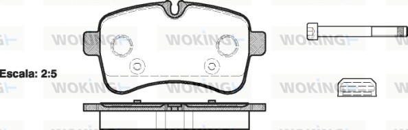 Комплект тормозных колодок дисковый тормоз WOKING P13823.00