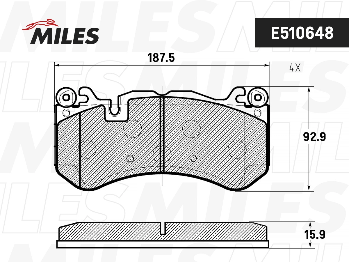 Комплект тормозных колодок дисковый тормоз MILES E510648