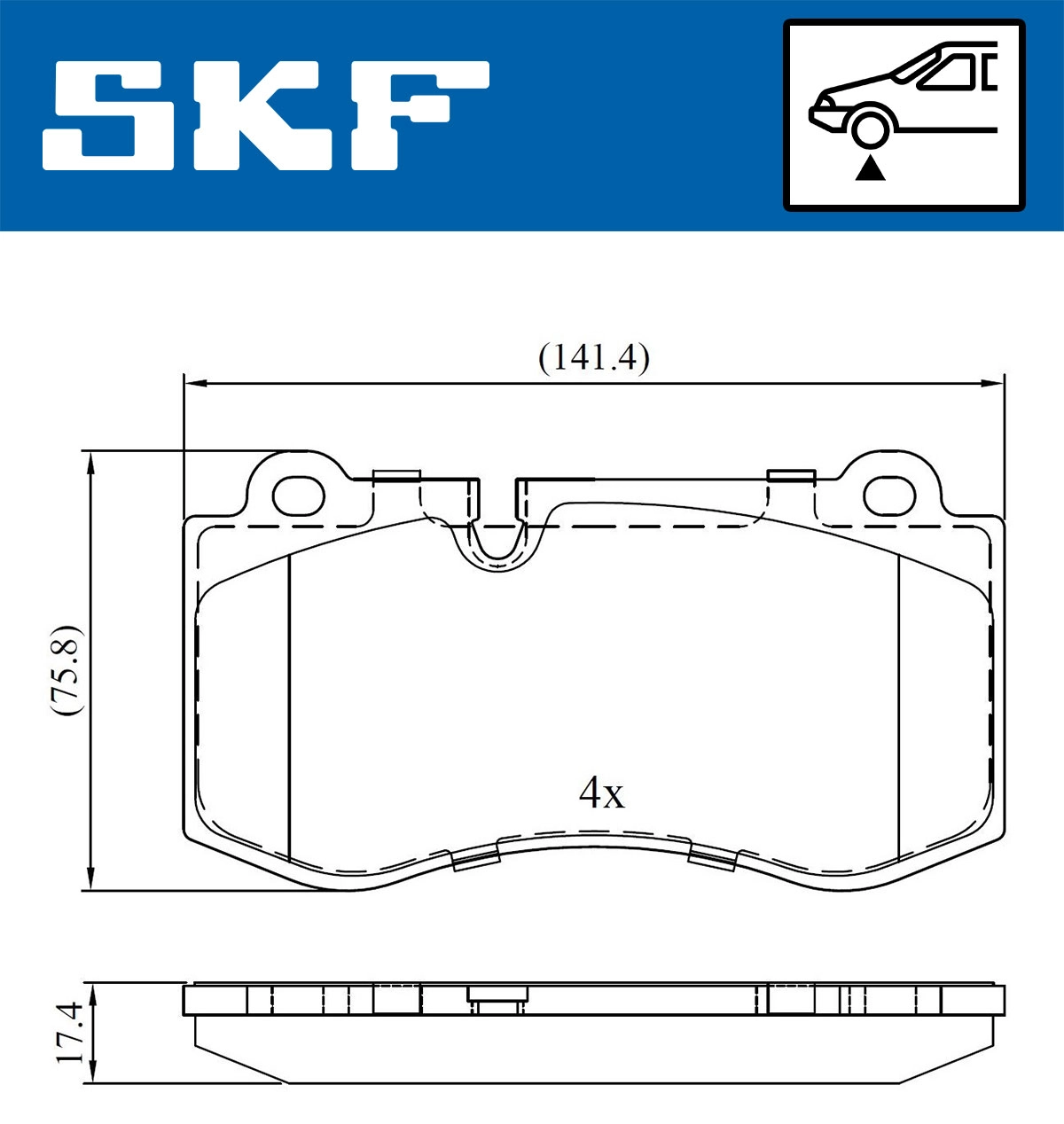 Комплект тормозных колодок дисковый тормоз SKF VKBP 80549