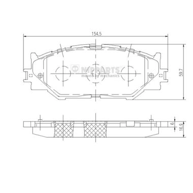 Комплект тормозных колодок дисковый тормоз NIPPARTS N3602128