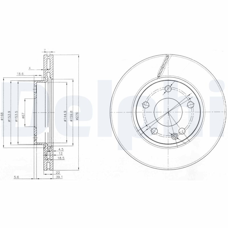 Тормозной диск DELPHI BG3845C