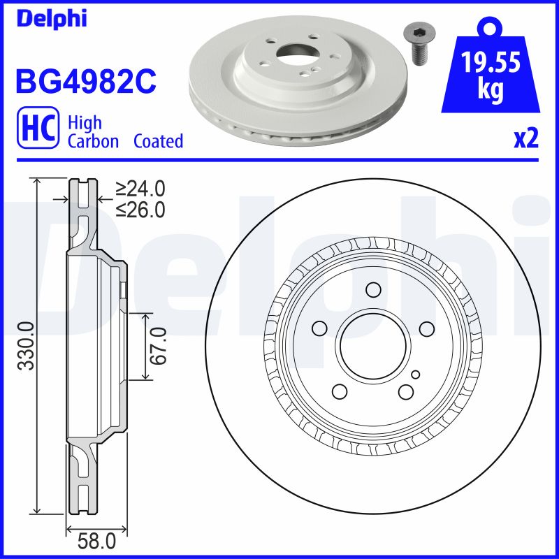 Тормозной диск DELPHI BG4982C