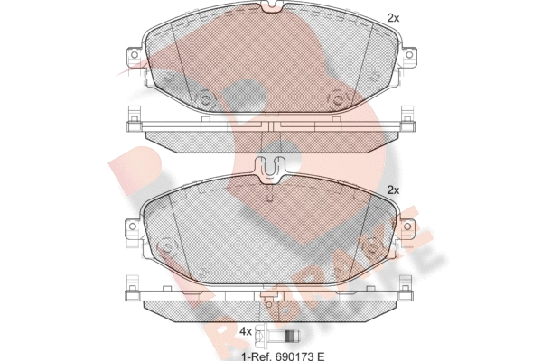 Комплект тормозных колодок дисковый тормоз R BRAKE RB2213