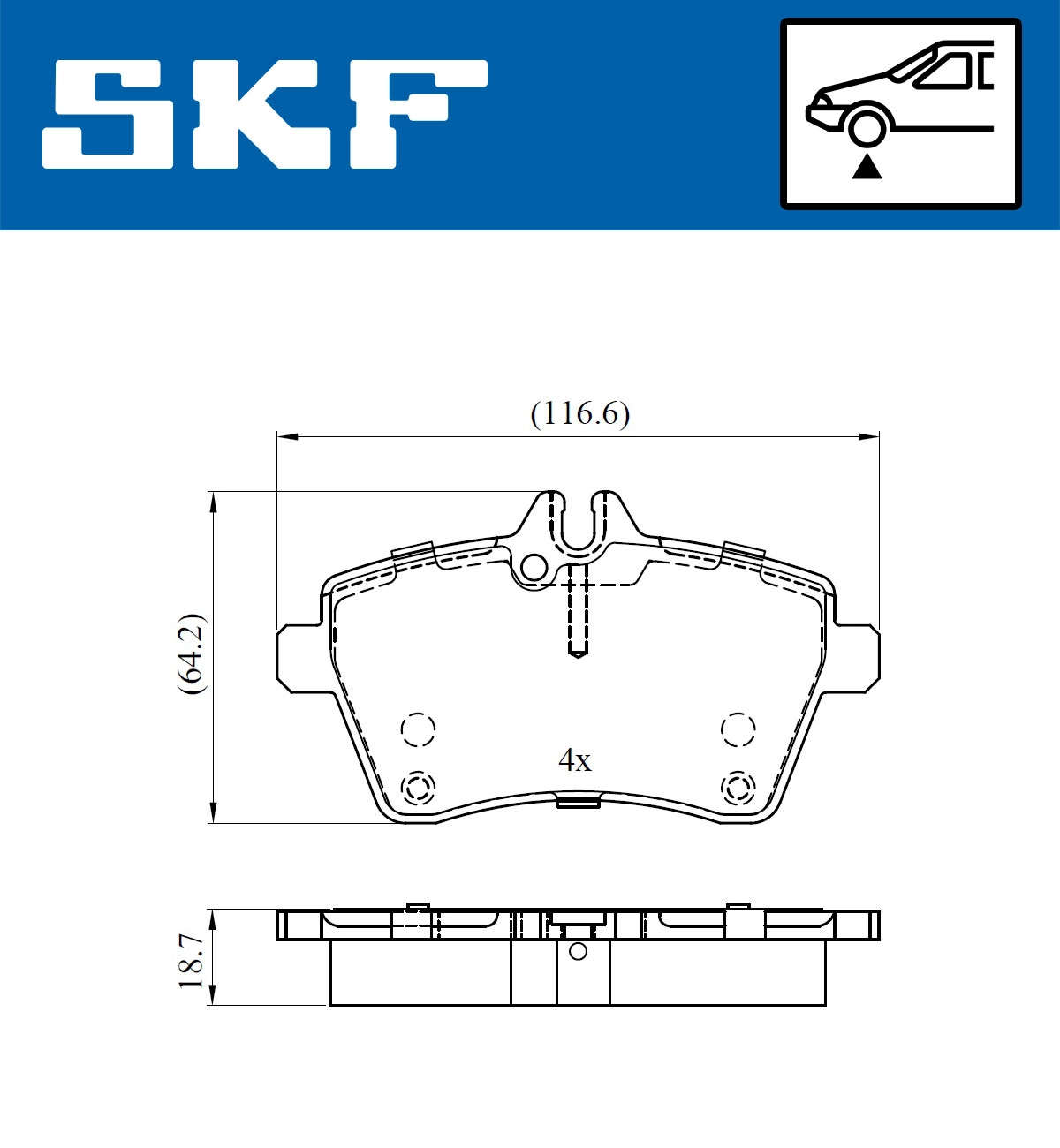Комплект тормозных колодок дисковый тормоз SKF VKBP 80323