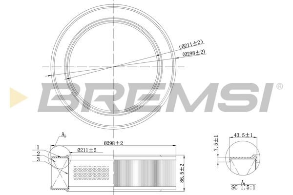 Воздушный фильтр BREMSI FA2072