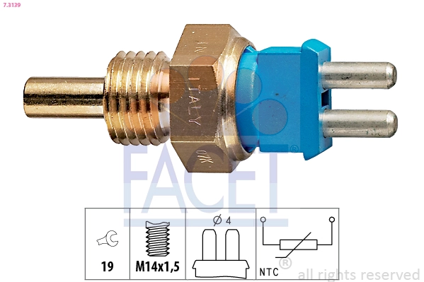 Датчик температура охлаждающей жидкости made in italy - oe equivalent FACET 7.3139