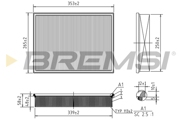 Воздушный фильтр BREMSI FA1246