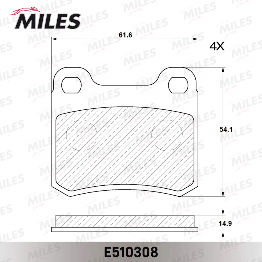 Комплект тормозных колодок дисковый тормоз MILES E510308
