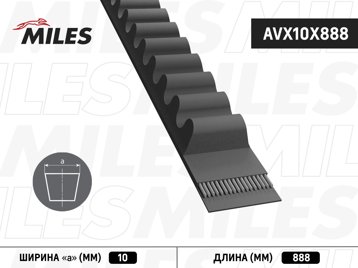 Клиновой ремень MILES AVX10X888