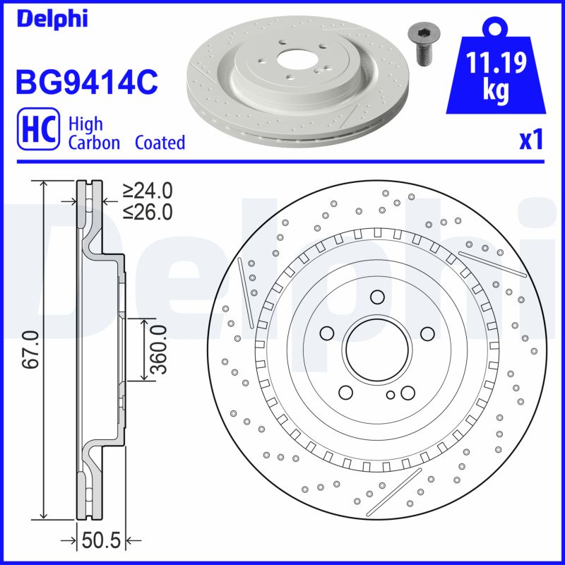 Тормозной диск DELPHI BG9414C