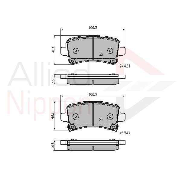 Комплект тормозных колодок дисковый тормоз anl braking ALLIED NIPPON ADB31795