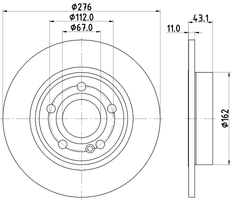 Тормозной диск pro HELLA/BEHR/PAGID 8DD 355 133-061