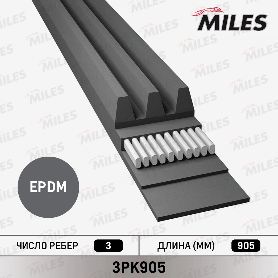 Поликлиновой ремень MILES 3PK905