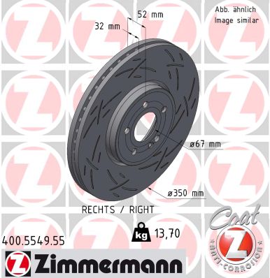 Тормозной диск black z ZIMMERMANN 400.5549.55