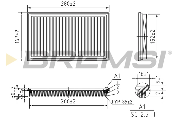 Воздушный фильтр BREMSI FA1212