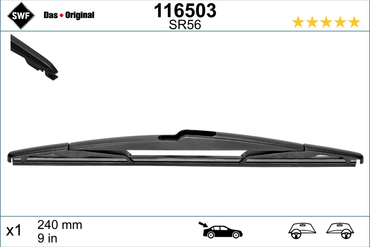 Щетка стеклоочистителя das original rear SWF 116503