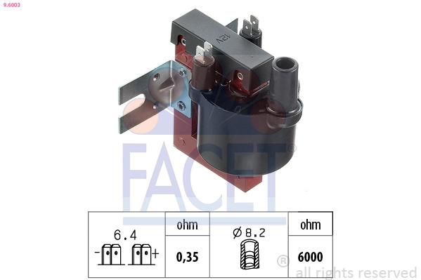 Катушка зажигания made in italy - oe equivalent FACET 9.6003
