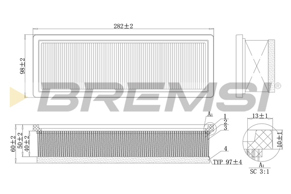 Воздушный фильтр BREMSI FA0220