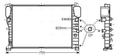 Радиатор охлаждение двигателя AVA QUALITY COOLING MSA2459