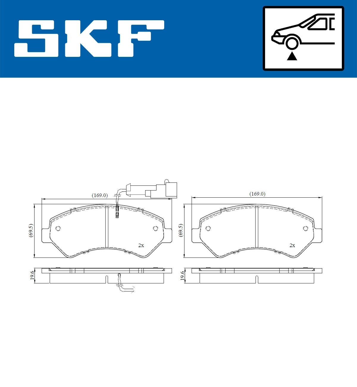 Комплект тормозных колодок дисковый тормоз SKF VKBP 80137 E