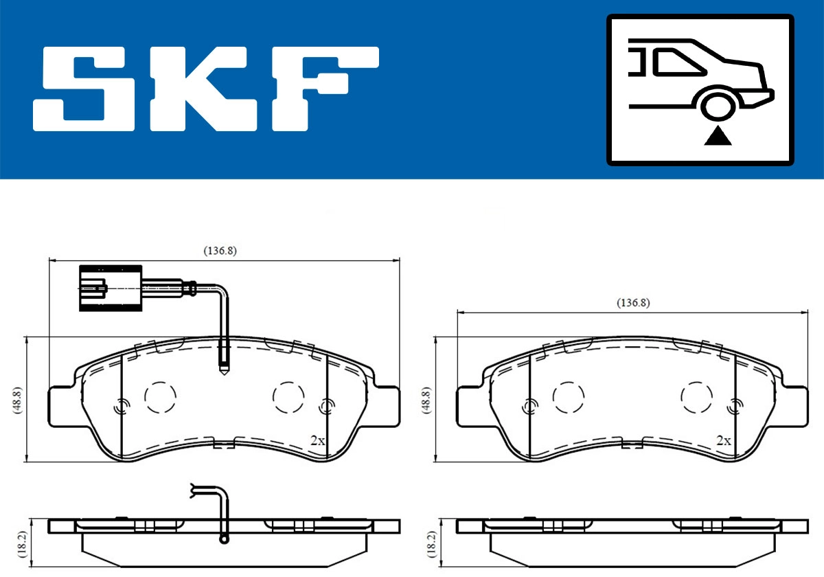 Комплект тормозных колодок дисковый тормоз SKF VKBP 90035 E