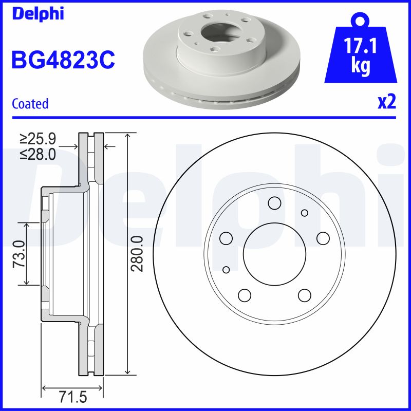Тормозной диск DELPHI BG4823C